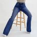 Women's Versatile Distressed Cat Whiskers Slim Fit Stretch Flared Jeans Casual Cotton Denim for Spring/Autumn & Summer_mkmklike.com