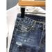 Men's Retro Washed Embroidered Distressed Denim Shorts Trendy Loose Straight Leg Five Point Pants Mid Length Summer Thin_mkmklike.com