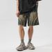Men's High Street Loose Fitting Casual Denim Shorts Retro Washed And Distressed Lace Up Details Vibe Style_mkmklike.com