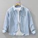 Retro Denim Long Sleeved Shirt For Men, Fashionable And Versatile, Artistic And Casual Loose Top_mkmklike.com