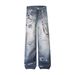 3D Printed Chain Jeans For Boys High Street Fashion Brand Loose Wide Leg Mopping Pants_mkmklike.com