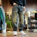 Men's Clothing Designer Heavy Duty Retro Embroidery Trendy Washed Jeans Men's Loose Straight Casual Long Trousers Men_mkmklike.com