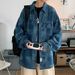 Northfold Hong Kong Autumn Denim Workwear Jacket Harajuku Style Men's Thin Japanese Trendy Loose Long Sleeve Casual Shirt_mkmklike.com
