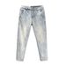 Men's Slim Fit Stretch Jeans – Light Blue & Black Distressed Denim Pants | Trendy Skinny Leg Casual Trousers_mkmklike.com