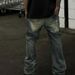 Men's Distressed Washed Ripped Jeans High Street Grunge Style Patchwork Splatter Paint Loose Straight Leg Flared Hem_mkmklike.com