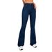 Women's Clothing Stretch Simple Design Stretch Denim Jeans High Waist Flared Bootcut Pants Slim Fit Comfortable Blue Jeans For Casual Wear_mkmklike.com