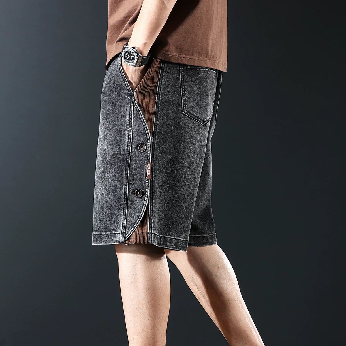 Men's Clothing High End Trendy Brand Denim Shorts Men's Summer New Loose Straight Shorts Trendy Casual Shorts Men's Fashion Trend_mkmklike.com
