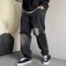 Men's Clothing High Street Washed Distressed Ripped Jeans Men Summer Ins Trend High Street Retro Loose Straight Casual Pants_mkmklike.com