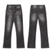 Men's Clothing Retro Washed Distressed Flared Jeans High Street Trendy Loose Casual Versatile Casual Trousers_mkmklike.com