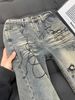 CATTEEIUS Vintage Washed Distressed Jeans – Retro Straight-Leg Denim Pants For Men & Women_mkmklike.com