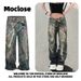 Men's Clothing Moclose American Street Retro Candy Chain Print Men's And Women's Casual Loose Straight Wide Leg Jeans_mkmklike.com