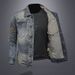 Denim Coat, Spring Autumn Trendy Brand, Casual And Personalized Embroidered Denim Jacket, Men's Slim Fit Jacket_mkmklike.com