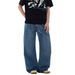 Men's Clothing Unisex Washed Straight Leg Loose Fit Jeans Bamboo Fabric Retro Parisian Button Design Trendy Versatile Trousers_mkmklike.com