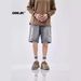 Men's Clothing Workwear Denim Shorts Men's High Street Fashion Straight Leg Fall Feeling Large Pocket Wide Leg Retro Cropped Trousers_mkmklike.com