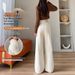 Fleece-Lined Jeans For Women, Autumn And Winter 2025 New Style, Pear-Shaped Body, Loose Fit, Slimming, White Wide-Leg_mkmklike.com