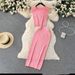 Women's Clothing sleeveless tops all match high waist skirt temperament lady style two piece suit_mkmklike.com