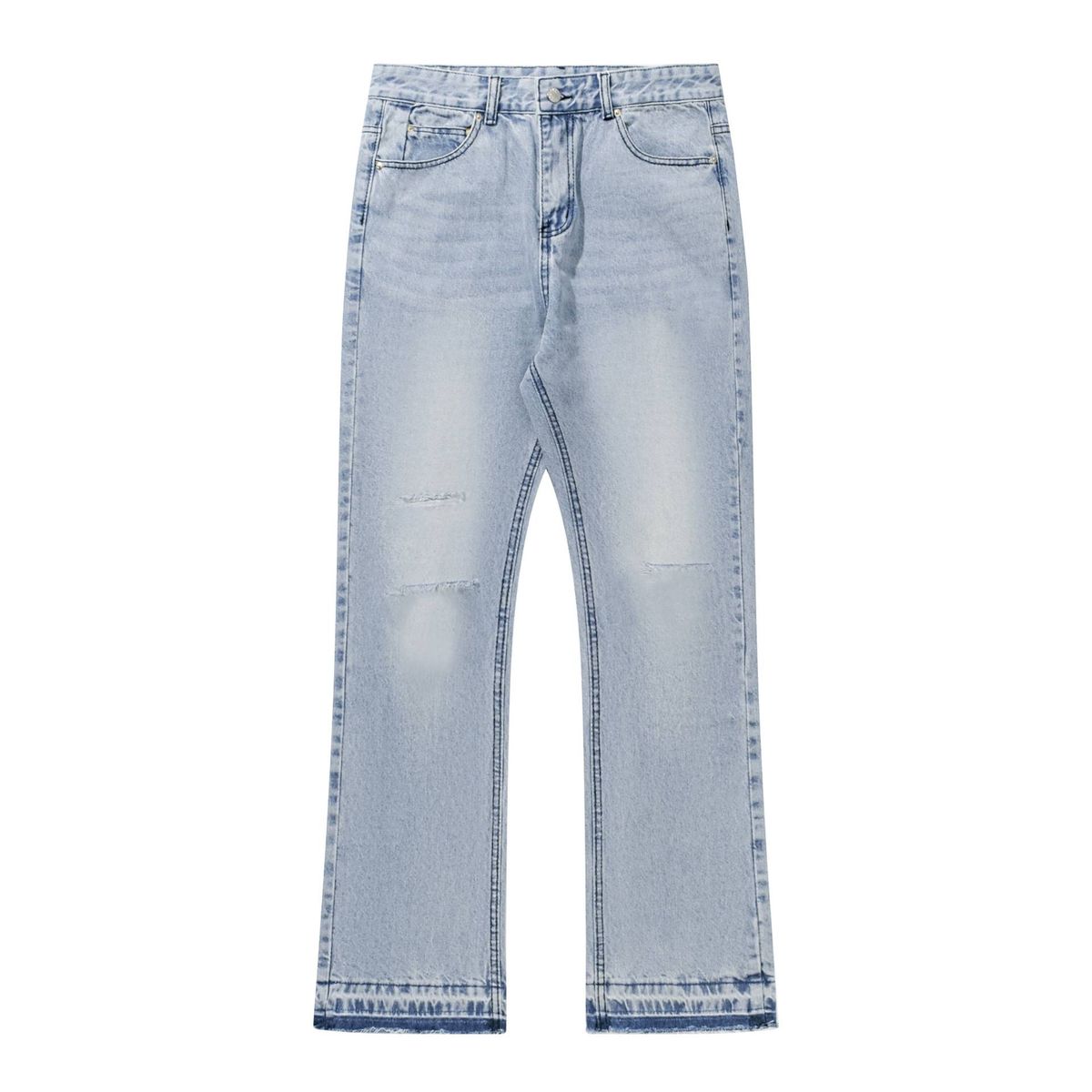 Men's Clothing Niche Trendy Brand Style Washed Old Loose Men's Hole Cleanfit Jeans_mkmklike.com