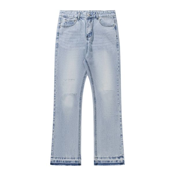 Men's Clothing Niche Trendy Brand Style Washed Old Loose Men's Hole Cleanfit Jeans_mkmklike.com