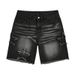 Men's Clothing Denim Shorts Cat Whiskers Versatile Denim Shorts Retro Five Pointed Star Patchwork Casual Pants_mkmklike.com