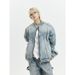 2024 Spring Autumn New American Hip-Hop Design Workwear Ink-Splattered Washed Denim Jacket And Pants Set For Women_mkmklike.com