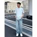Jeans Spring Summer Thin Casual Straight Tube Loose And Versatile Washed Lace Up Soft Denim Handsome Men's Pants_mkmklike.com