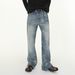 Men's Clothing Vintage American Wash Straight-Leg Jeans – Distressed Cat Whisker Fading, Relaxed Fit & High Cotton Content, Oversized Silhouette_mkmklike.com