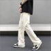 Men's Clothing Men's Slim Fit Straight Leg Jeans Trendy American Street Style Mud Dyed Washed Denim With Stylish Design Slightly Flared Leg_mkmklike.com