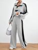 Women's Clothing street casual suit high end design sweatshirt, wide leg pants two piece set_mkmklike.com