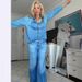 Women's Casual Fashion Elastic Loose Denim Two Piece Set European American Style Microfiber Outerwear_mkmklike.com