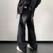 Men’s Black Wide-Leg Jeans – Retro High Street Loose Fit Pants With Ink Splash Design (Sizes M-3XL)_mkmklike.com