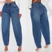 Vintage Lantern-Shaped Women's Jeans - Loose Fit Relaxed Harem Pants With Retro Wash & Button Details_mkmklike.com