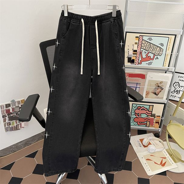 Men's Clothing Spring Loose Star Print Teenager Straight Pants Wide Leg_mkmklike.com