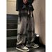 Men's Clothing Straight Leg Jeans For Winter Men's Streetwear Jeans – Relaxed Straight-Leg Denim Pants With Distressed Wash_mkmklike.com