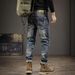 Men's Trendy Retro Ripped Jeans Slim Fit Stretch Casual Pants Cool American Style Long Trousers for Autumn/Winter_mkmklike.com