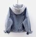 Women's Short Fashion Large Pocket Jacket Casual Top Hooded Denim Jacket_mkmklike.com