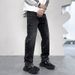 Men's Clothing Personalized Design Jeans Autumn Slim Loose Large Size Drape Mopping Wide Leg Long Pants_mkmklike.com