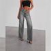 Women's Loose Fit Straight Leg Jeans - High Waisted Washed Denim Wide Leg Pants For Casual & Office Wear_mkmklike.com
