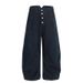 2025 American High Street Button Decorated Jeans Unisex Trendy Loose Casual Wide-Leg Scimitar Long Pants_mkmklike.com