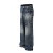 Men's Clothing Retro 2025 Neutral Trendy Washed Old Design High End Men's Loose Denim Trousers_mkmklike.com
