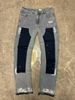 Men's Clothing Men's Denim Cargo Pants, European And American Fashion, Popular On Instagram Style, Stretch Patch Denim Layered Flared Pants 021_mkmklike.com