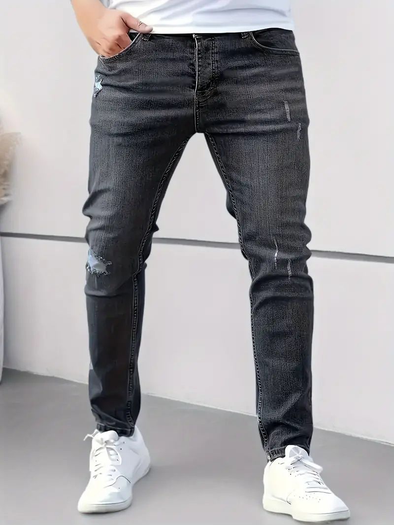 Men's Clothing New Jeans Men's Side Pockets Skinny Jeans Casual Overalls_mkmklike.com