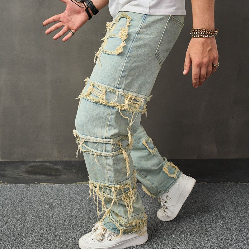Men's Clothing Jeans Loose Trend Retro Casual Wide-leg Pants_mkmklike.com
