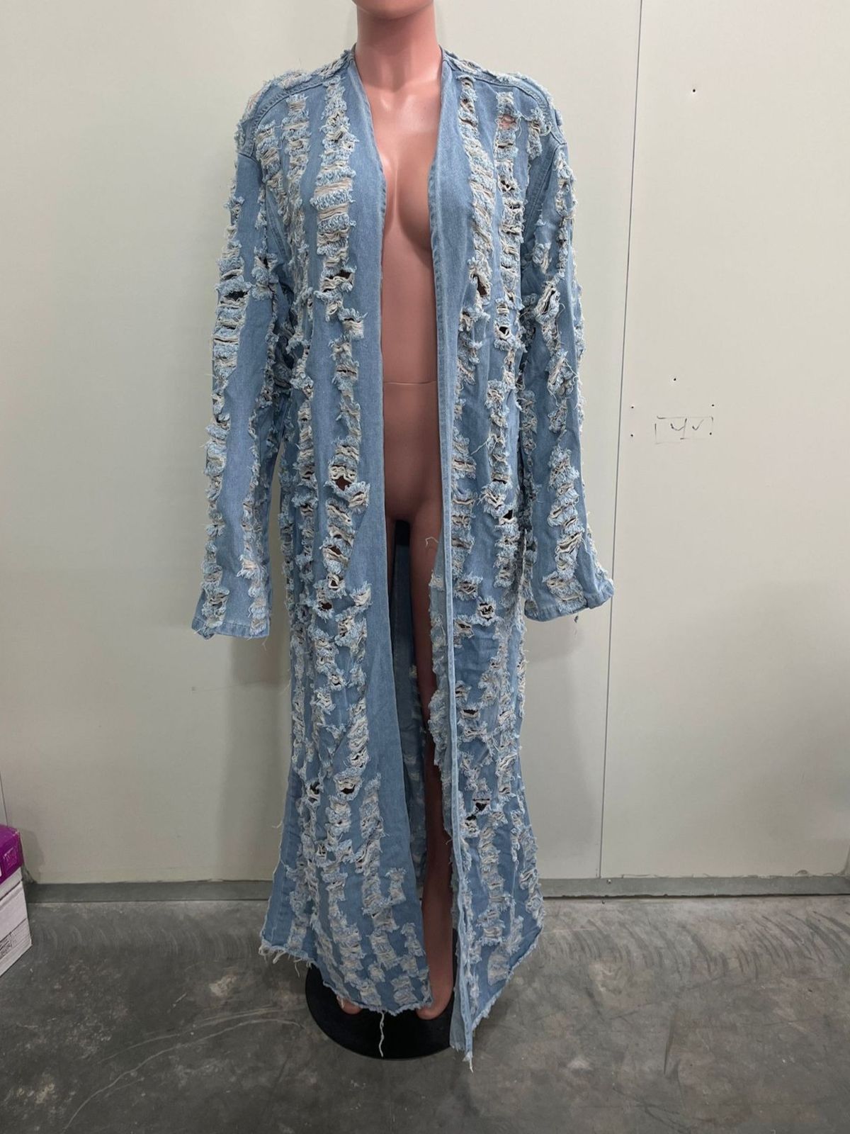K Fashion Casual Ripped Denim Cloak Jacket For Women_mkmklike.com