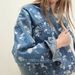 Women's Printed Denim Jacket – Oversized Casual Coat With Polo Collar, Comfortable Cotton Blend For Streetwear & Autumn Fashion_mkmklike.com