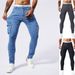 In Stock European And American Casual Cargo Side Multi-Pocket Slim Fit Jeans Men's New Style_mkmklike.com