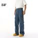 EF JEANS | 2025 Spring New Big Pocket Casual Overalls Pleated Three-dimensional High Street Straight Jeans_mkmklike.com