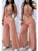 Women's clothing solid color short vest vest drape high waist wide leg pants suit_mkmklike.com