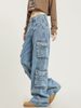 Men's Clothing Street Washed Distressed Workwear Jeans For Men Spring And Autumn Straight Loose High Street Vibe Style Long Pants_mkmklike.com