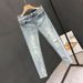 Men's Trendy Ripped Skinny Jeans Summer Korean Style Slim Fit Cropped Light Color Stretch Washed Denim_mkmklike.com