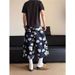 Men's Clothing Unisex Retro Street Style Denim Shorts All Over Daisy Print Loose Wide Leg Capri Pants Unique Design Couple Shorts_mkmklike.com